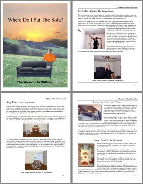 Where Do I Put The Sofa? - Sample Pages - furniture placement, teaches interior design, interior design, illustrated, system, decorating problems, room layout, room layouts
